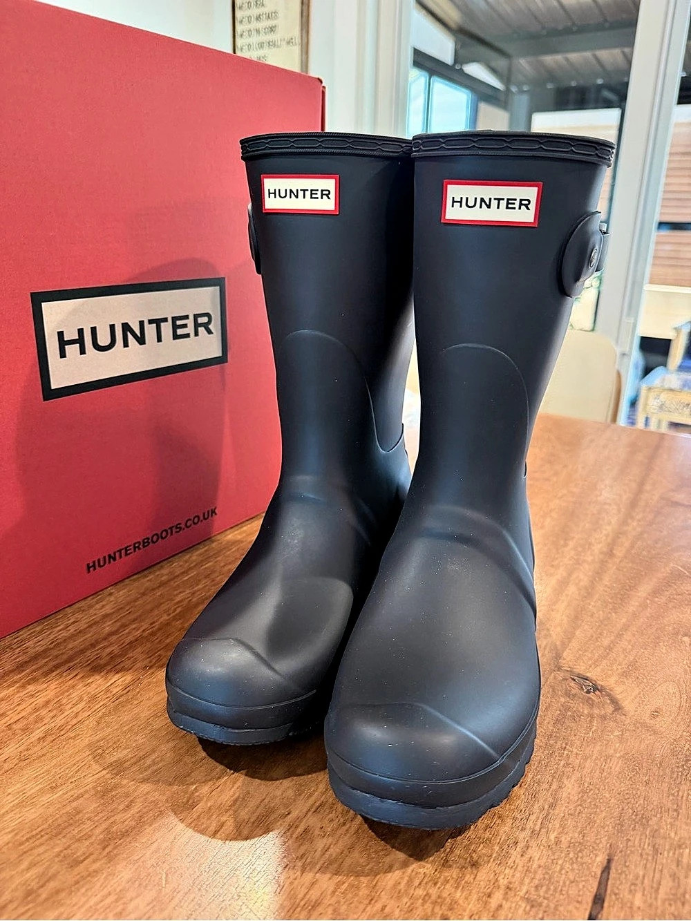 Hunter Original Short Rain Boots Black-Size 8W/6.5M BNIB
